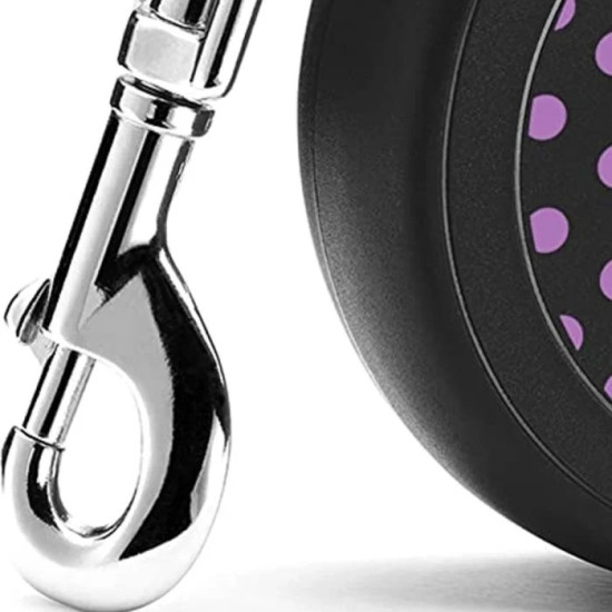 Lesa retractabila cu fir Flexi Fun Dots M Roz